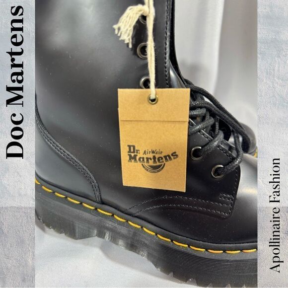 DR MARTENS JADON PLATFORM BOOTS IN BLACK LEATHER SMOOTH SIZE 8L NWT - Picture 8 of 8